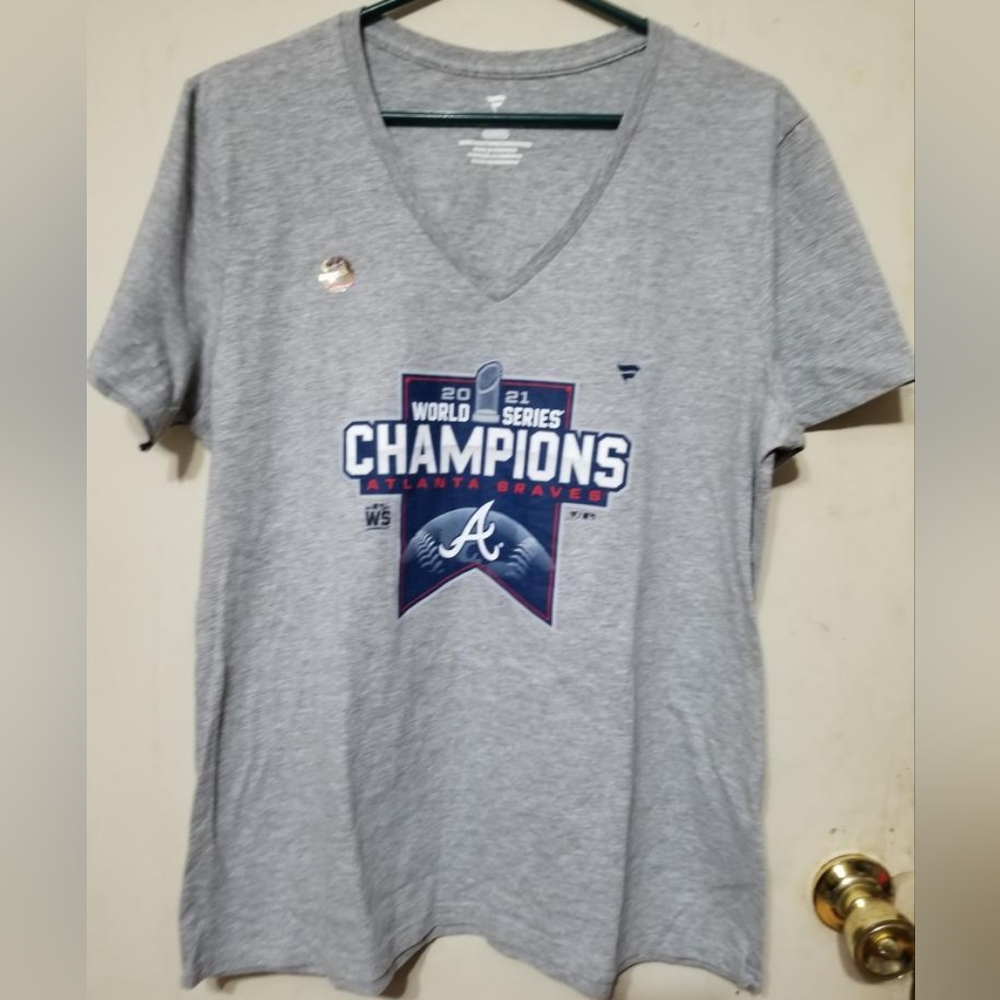 MLB Atlanta Braves 2021 World Series T-Shirt Size XLGray Short Sleeve